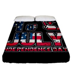 4th Of July Independence Day Fitted Sheet (queen Size) by Valentinaart