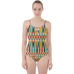 Festive Pattern Cut Out Top Tankini Set by linceazul