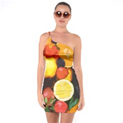 Fruits Pattern One Soulder Bodycon Dress by Valentinaart