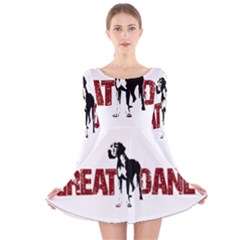 Great Dane Long Sleeve Velvet Skater Dress by Valentinaart