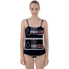 Video Game Controller 80s Twist Front Tankini Set by Valentinaart