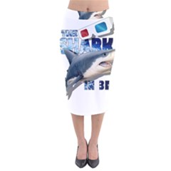 The Shark Movie Velvet Midi Pencil Skirt by Valentinaart