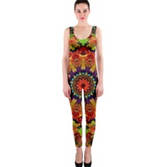 Fractal Mandala Abstract Pattern Onepiece Catsuit by paulaoliveiradesign