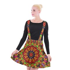 Fractal Mandala Abstract Pattern Suspender Skater Skirt by paulaoliveiradesign