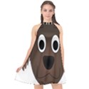 Dog Pup Animal Canine Brown Pet Halter Neckline Chiffon Dress  View1