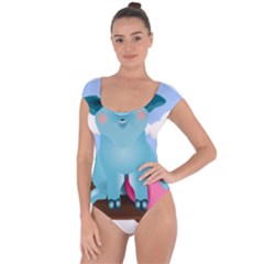 Pig Animal Love Short Sleeve Leotard  by Nexatart