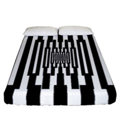 Black Stripes Endless Window Fitted Sheet (queen Size) by designworld65