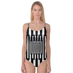 Black Stripes Endless Window Camisole Leotard  by designworld65