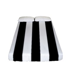 Black And White Stripes Fitted Sheet (full/ Double Size) by designworld65