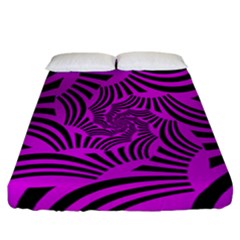 Black Spral Stripes Pink Fitted Sheet (california King Size) by designworld65