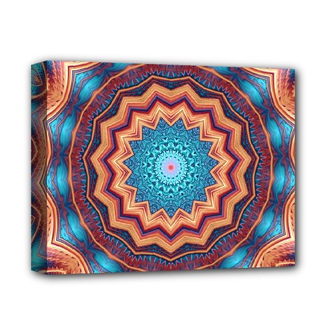 Blue Feather Mandala Deluxe Canvas 14  X 11  by designworld65