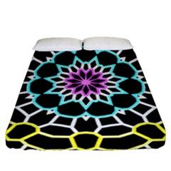 Colored Window Mandala Fitted Sheet (queen Size) by designworld65