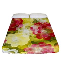 Flower Power Fitted Sheet (queen Size) by designworld65