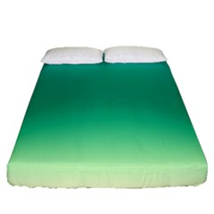 Sealife Green Gradient Fitted Sheet (queen Size) by designworld65