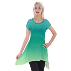 Sealife Green Gradient Short Sleeve Side Drop Tunic by designworld65