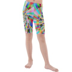 Irritation Funny Crazy Stripes Spiral Kids  Mid Length Swim Shorts by designworld65