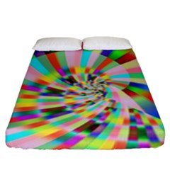 Irritation Funny Crazy Stripes Spiral Fitted Sheet (king Size) by designworld65