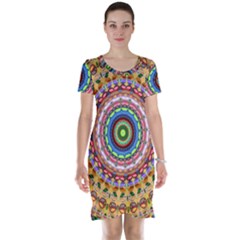 Peaceful Mandala Short Sleeve Nightdress by designworld65