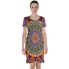 Powerful Mandala Short Sleeve Nightdress by designworld65