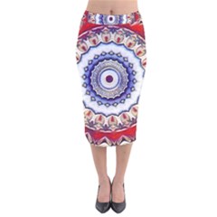 Romantic Dreams Mandala Velvet Midi Pencil Skirt by designworld65