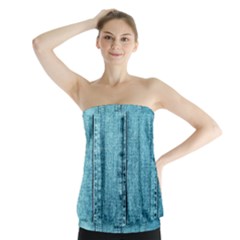 Denim Jeans Fabric Texture Strapless Top by paulaoliveiradesign