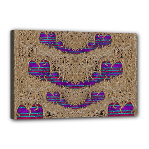 Pearl Lace And Smiles In Peacock Style Canvas 18  X 12  by pepitasart