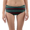 Ethnic Geometric Pattern Reversible Mid-Waist Bikini Bottoms View1