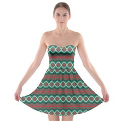 Ethnic Geometric Pattern Strapless Bra Top Dress by linceazul