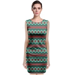 Ethnic Geometric Pattern Classic Sleeveless Midi Dress by linceazul