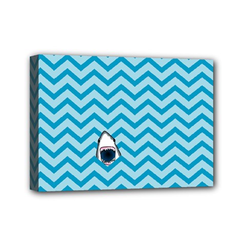 Chevron Shark Pattern Mini Canvas 7  X 5  by emilyzragz