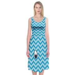 Chevron Shark Pattern Midi Sleeveless Dress by emilyzragz