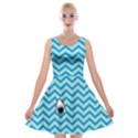 Chevron Shark Pattern Velvet Skater Dress View1