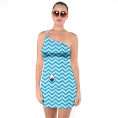 Chevron Shark Pattern One Soulder Bodycon Dress by emilyzragz