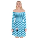 Chevron Shark Pattern Off Shoulder Skater Dress View1