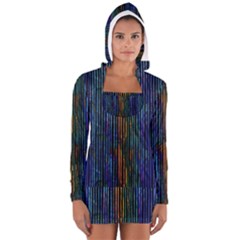 Stylish Colorful Strips Long Sleeve Hooded T-shirt by gatterwe