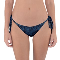 Blue Flower Glitter Look Reversible Bikini Bottom by gatterwe