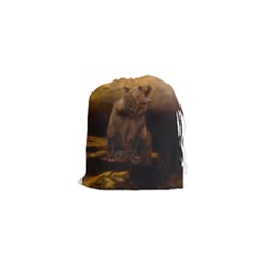 Roaring Grizzly Bear Drawstring Pouches (xs)  by gatterwe