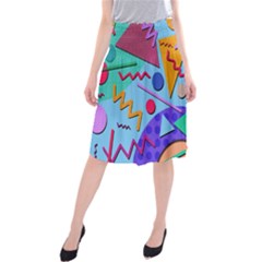 Memphis #10 Midi Beach Skirt by RockettGraphics