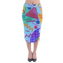 Memphis #10 Midi Pencil Skirt by RockettGraphics