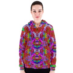 Fantasy   Florals  Pearls In Abstract Rainbows Women s Zipper Hoodie by pepitasart