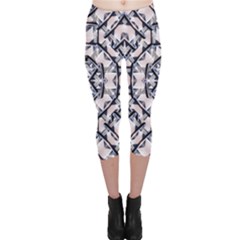 Futuristic Geometric Pattern  Capri Leggings  by dflcprintsclothing