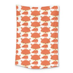 Cute Little Fox Pattern Small Tapestry by paulaoliveiradesign