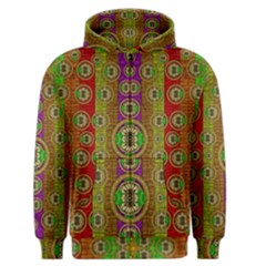 Rainbow Flowers In Heavy Metal And Paradise Namaste Style Men s Zipper Hoodie by pepitasart