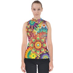 Colorful Abstract Pattern Kaleidoscope Shell Top by paulaoliveiradesign