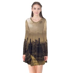 Borobudur Temple Indonesia Flare Dress by Nexatart