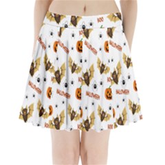 Bat, Pumpkin And Spider Pattern Pleated Mini Skirt by Valentinaart