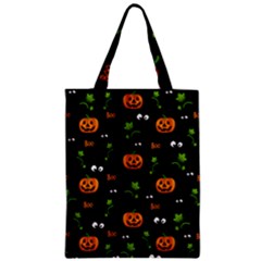 Pumpkins - Halloween Pattern Zipper Classic Tote Bag by Valentinaart