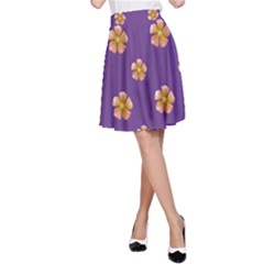 Ditsy Floral Pattern Design A-line Skirt by dflcprints