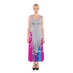 Building Polka City Rainbow Sleeveless Maxi Dress by Mariart