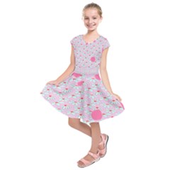 Pink Floral Designs Kids  Short Sleeve Dress by PattyVilleDesigns